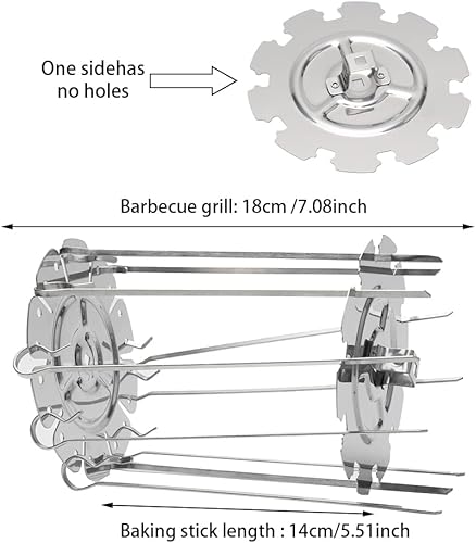 Miniatura 3 de ZSooner barbacoa acero metal asador asador pinchos jaula de aguja horno Kebab Maker Grill