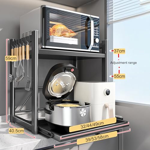 Étagère cuisine ouverte polyvalente avec rangement extractible