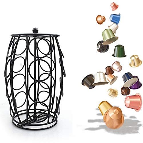 Metall Kaffeekapselhalter Aufbewahrung Kaffeekapselständer Eisen Verchromung Ständer Kaffeekapselständer Für Nespresso,Schwarz