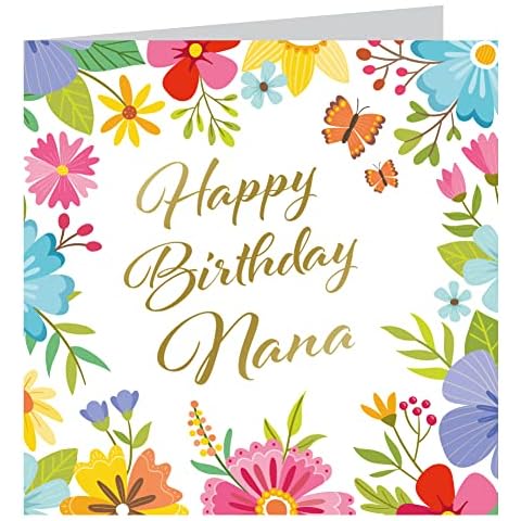 Traditional Birthday Greetings Card For Nana| Foiled Gold Birthday Card| For Nana Cover