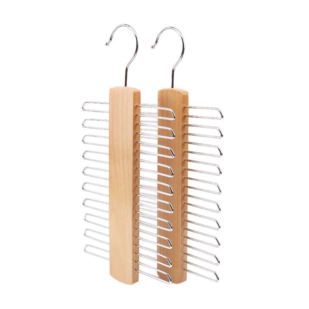 MOBYGKFY Wooden 20 Bar Tie Rack Hanger - Scarf, Belt, Accessory Organiser Useful for Hanging Belts and Scarves(D)