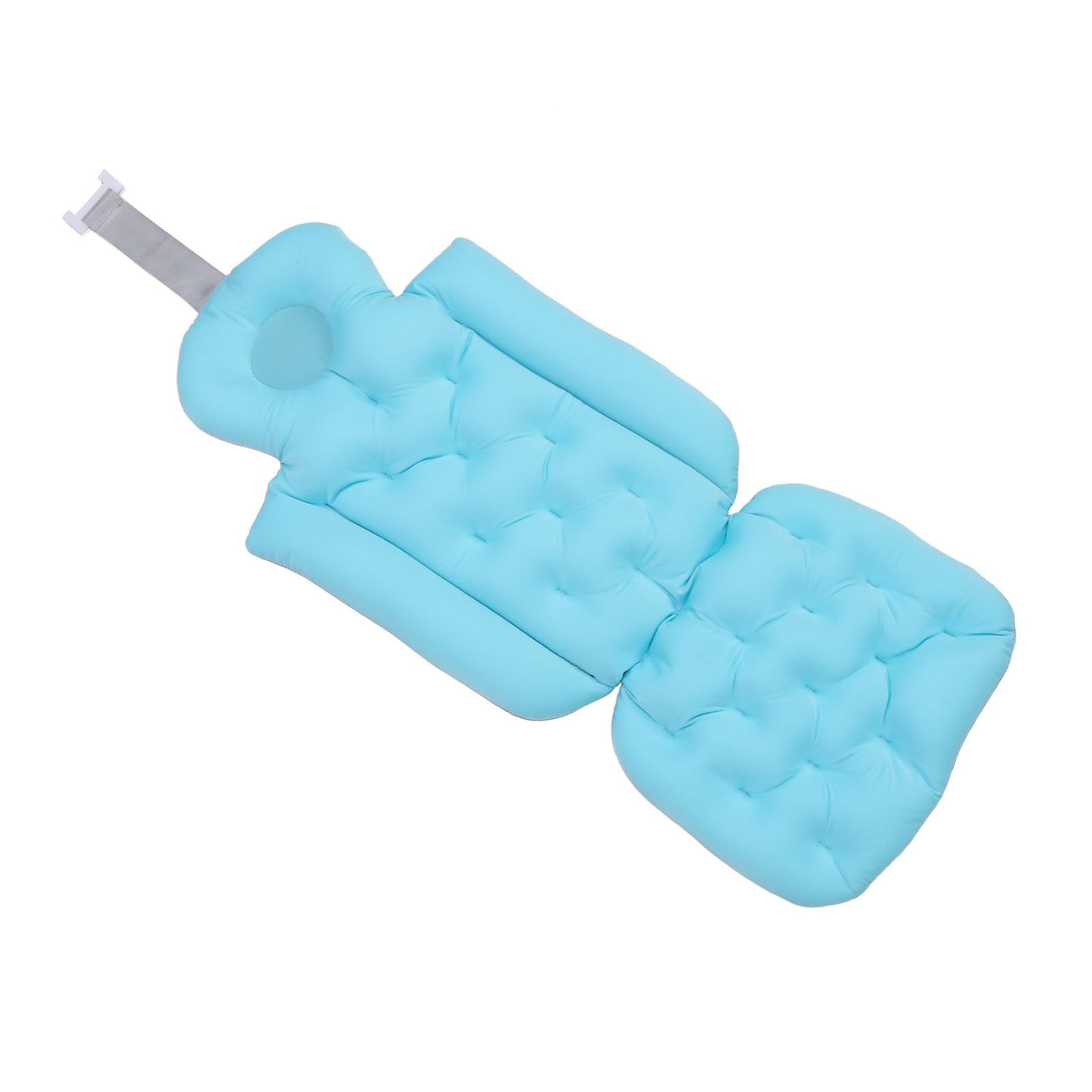Rosvola Cuscino da Bagno Antiscivolo per Tutto il Corpo con Forti Ventose per L'esperienza di Bagno degli Adulti Dimensioni 33,07x14,76 Pollici (BLUE)