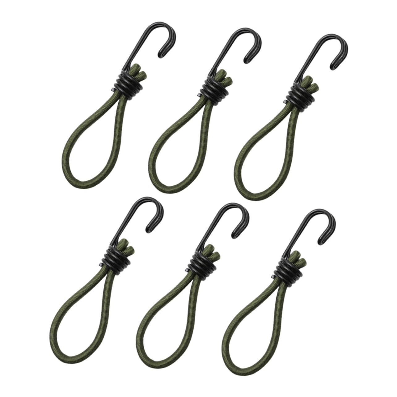 ibasenice Zelt Zubehör Im Freien Zelthaken Für Den Boden Elastisch Bausatz Zeltclips Bungee-seile Mit Haken Camping -Zelt Campinggurte Eisen Olive Green