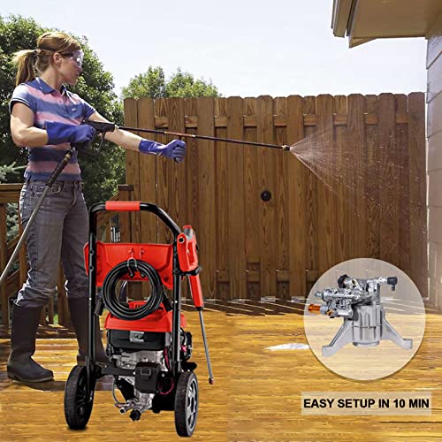 Toolcy 7/8" Shaft Vertical Pressure Washer Pump - Max 3100 Psi @ 2.5 Gpm Oem & Power Washer Pump For Gas Washer - Pre-Filling Gear Oil - More Replacements: Simpson, Ryobi, Honda, Etc. #TOP6