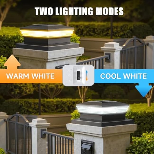 Solar Post Cap Lights Fence Post Solar Lights Warm White Cool White 4x4 5x5 6x6