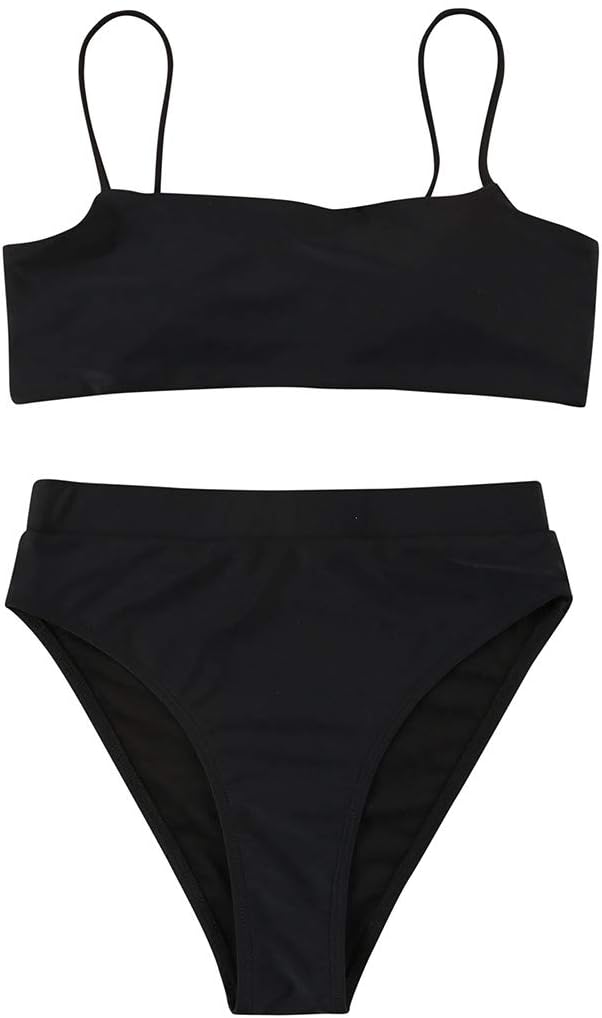 MOSHENGQI Women High Wasited Bikini Shoulder Strap 2 Piece High Cut String Swimsuits - Image 3
