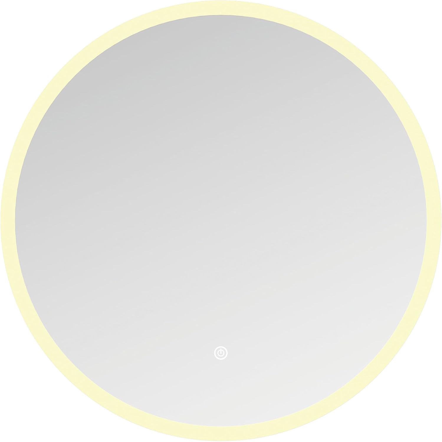 Kingston Brass MR1024040 Aurora 40" Round LED Bathroom Mirror, Front Light, Anti-Fog, Dimmable Touch Sensor Lighted Mirror, Silver/Matte Black