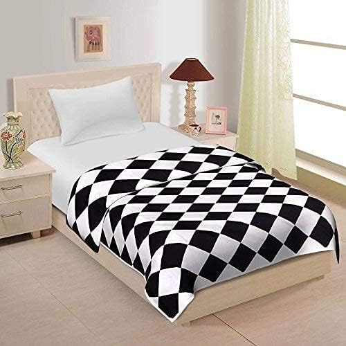 SHOPINGTRADE Soft Design Print Reversible Double Bed Single Bed Blanket,AC Dohar (Multi, Single Bed, Black White)-image-32