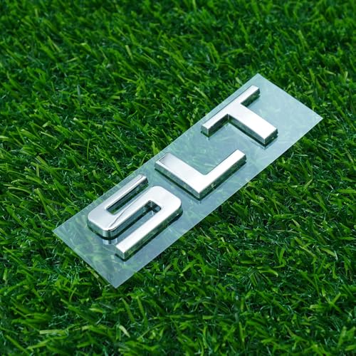 Image of Side Door Emblem 3D Letter Badge Nameplates Sticker Replacement for 1500 Truck SLT 2Pc (Chrome)