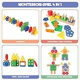 Sweety Fox Montessori Spielzeug ab 1 Jahr - Holz Sortier & Stapelspielzeug, 1 2 3 Jahre -Aktivitäts & Entwicklungsspielzeug aus Holz - Montessori - Lernspielzeug für Kleinkinder