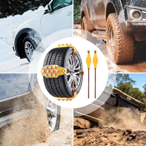 Cadenas de nieve ajustables 8 piezas para neumáticos de vehículos SUV y camiones 3