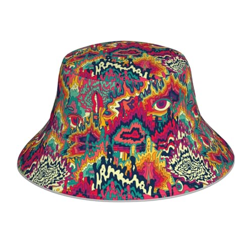 Image of Bucket Hat Beach Summer Sun Hat Reversible Fisherman Hats Double Sided Wearing for Women Men Boys Girls