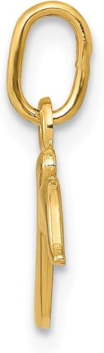 Vista 2 de Colgante de oro amarillo macizo de 14 quilates con letra inicial de letra inicial R, Metal