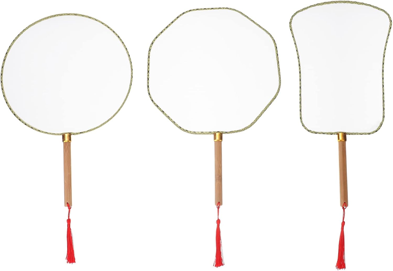 3pcs Blank Hand Fan for Children Painting DIY Craft Set