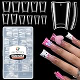 Luckyfairy Half Cover Duck Nail Tips 504 Pcs Duck Press on Nails Clear Soft Gel Short Duck Nail Tips 11 Sizes Wide French False Nails for Acrylic Nails Professional for Y2K Art Salon