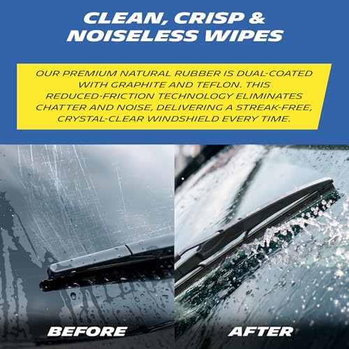 Image of MICHELIN Rear Wiper Blade for Cars | Aerodynamic Windshield Wiper with Graphite + Teflon Coated Natural Rubber, UV-Resistant Body & Multi-Adaptor Fitment | Tested for 500,000 Wipe Cycles (1, 11 Inch)