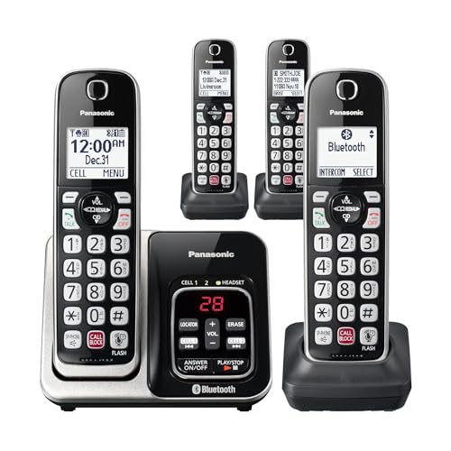 Teléfono inalámbrico Panasonic Link2Cell con 4 manecillas plateado miniatura 1