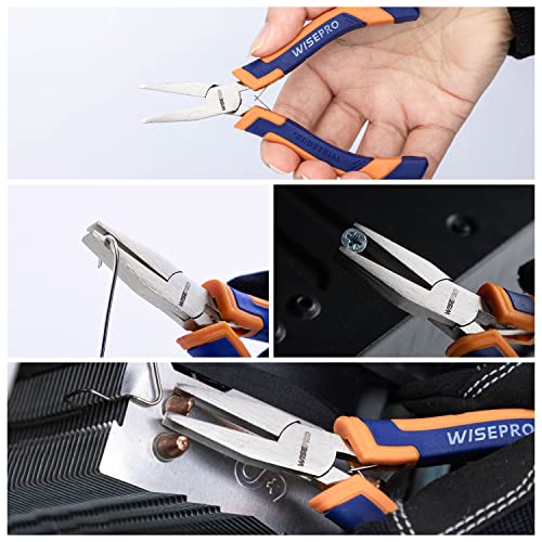 Wisepro 5 Inch Mini Flat Nose Pliers, Smooth Jaw Pliers, For Jewelry/Craft Making, Repairing #TOP4