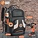 Tool Bag Backpack, HVAC Heavy Duty Construction Tools Backpack for Men with Molded Base & Combination Lock, Large Interior Durable Electricians Work Tool Backpack Organizer for Plumbers & Home Repair
