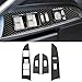 YAMUDA Compatible with Real Soft Carbon Fiber Four door raised window panel 4-Pack Covers Kit for Lexus IS 2006-2011 Black Interior Trim