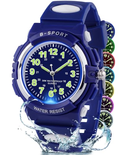 Image of CKV Kids Watch Analog Waterproof Time Teaching for Boys Girls | Acuurate Time Easy to Read with Soft TPU Band Thoughtful Present for Children age 5-15