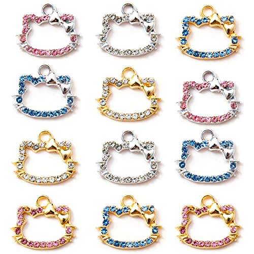 12 Pieces Cat Charms For Earrings, Bracelets, Pendants, Keychains, Necklaces, For Diy Earring Necklace Bracelet Keychain Jewelry Craft Making (D) #TOP5