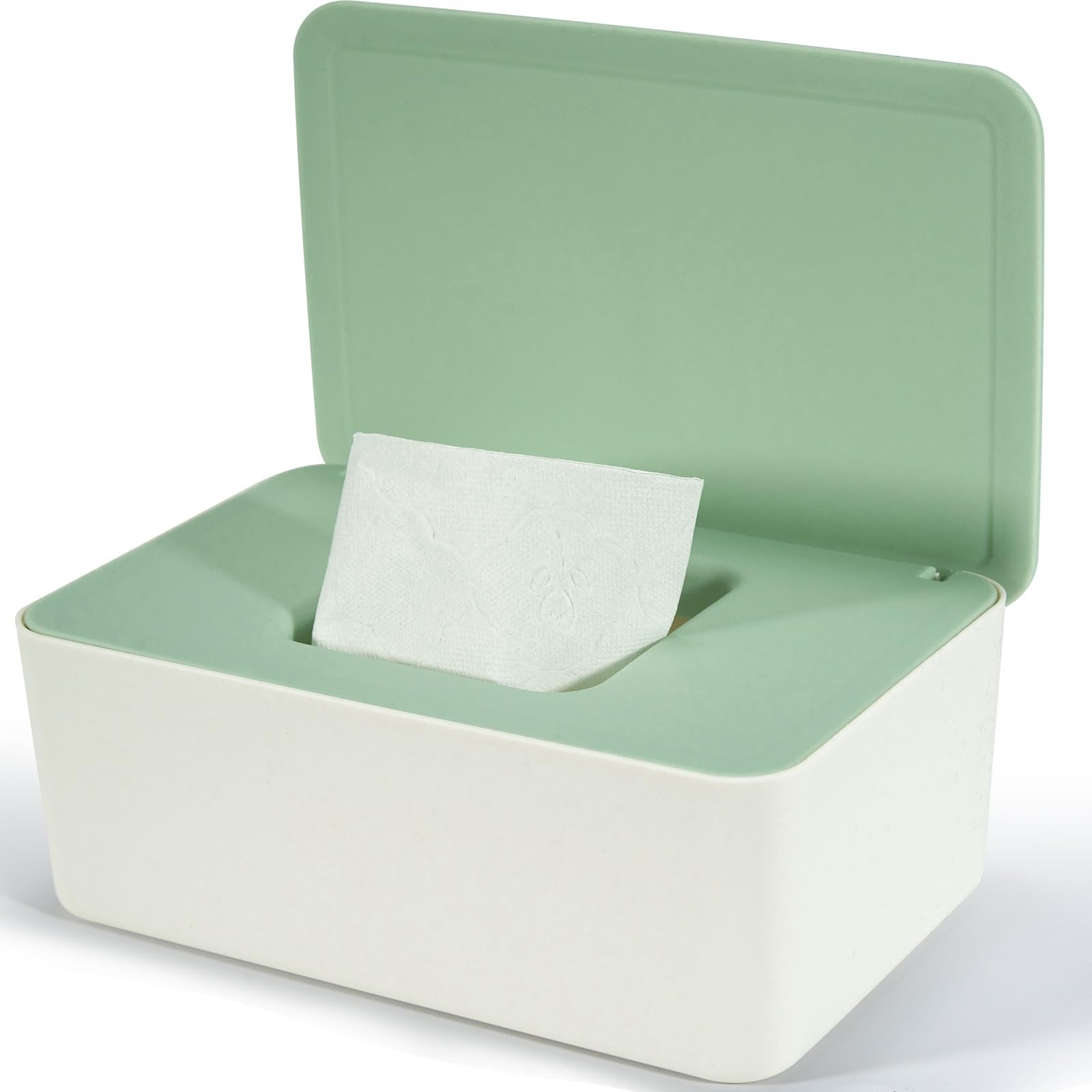 Feuchttücher Box für Baby, Baby Feuchttuchbox mit Deckel, Box für Feuchtes Toilettenpapier, Feuchttuchbox Grün, Box für Feuchttücher, Feuchttuchspender für Zuhause und Büro