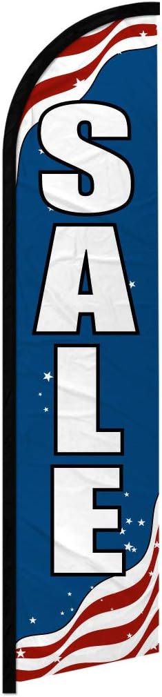 Infinity Republic - Sale Patriotic Windless Full Sleeve Banner Swooper Flag - Perfect for Businesses, Dealerships, Events, Stores, etc!