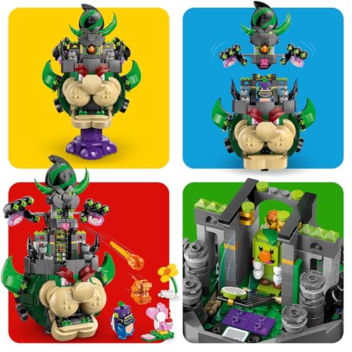 Super Mario Principe Florian e Bowser Castello - Giocattolo Interattivo con 4 Figure Incluso Yoshi Rosa, Supporto per il Gioco e l'Esposizione - Regalo per Gamer e Bambini da 9 Anni - 72042 - Lego - Immagine 5