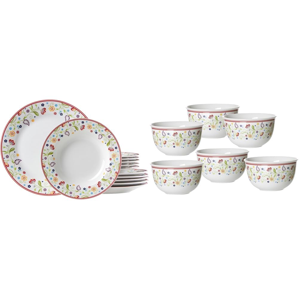 Ritzenhoff & Breker Tafelservice Doppio Shanti, 12-teilig, Porzellangeschirr & Müslischalen-Set Doppio Shanti, 6-teilig