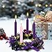 Mega Candles 4 pcs Unscented Christmas Advent Candles Set, Hand Poured Premium Wax Taper Candle 5 Inch x 3/4 Inch, Holidays, Occasions, Events, Festivities, Devotional, Church, Wreath, Party, Gifts