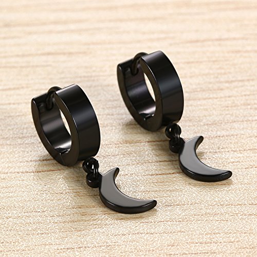 Pendientes de acero inoxidable Flongo con grabado preciso de pentáculo 2