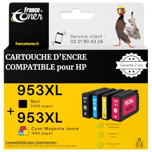 Cartouches pour HP 953 XL noir et couleur pour réussir tous vos dossiers au bureau