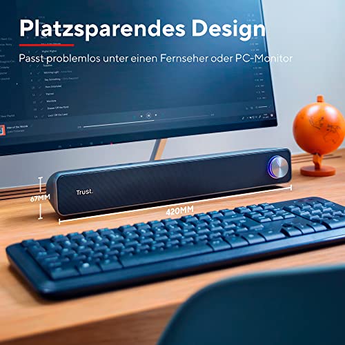 PC-Soundbar Trust Arys, USB Lautsprecher für PC, Monitor und Laptop
