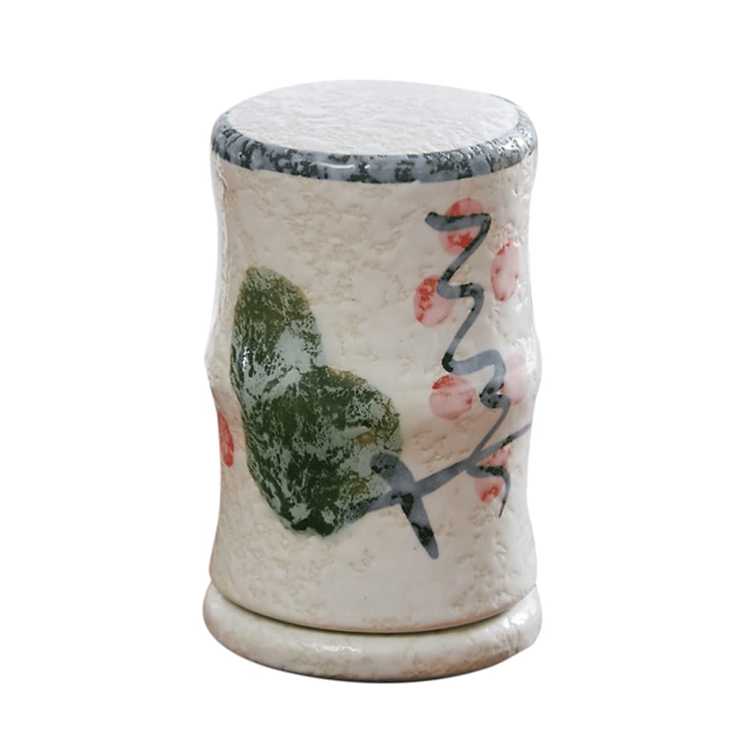 MRKU Toothpicks Dispenser Toothpick Box Holder Fashion Ceramic with Lid Chinese Container Novelty Chic