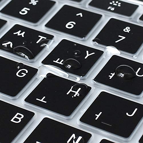 Proelife Korean Language Ultra Thin Silicone Keyboard Cover For 2021 2020 Macbook Air 13 Inch A2179 And A2337 Apple M1 Chip (Us Layout) With Touch Id Keyboard Accessories Protective Skin (Black) #TOP5