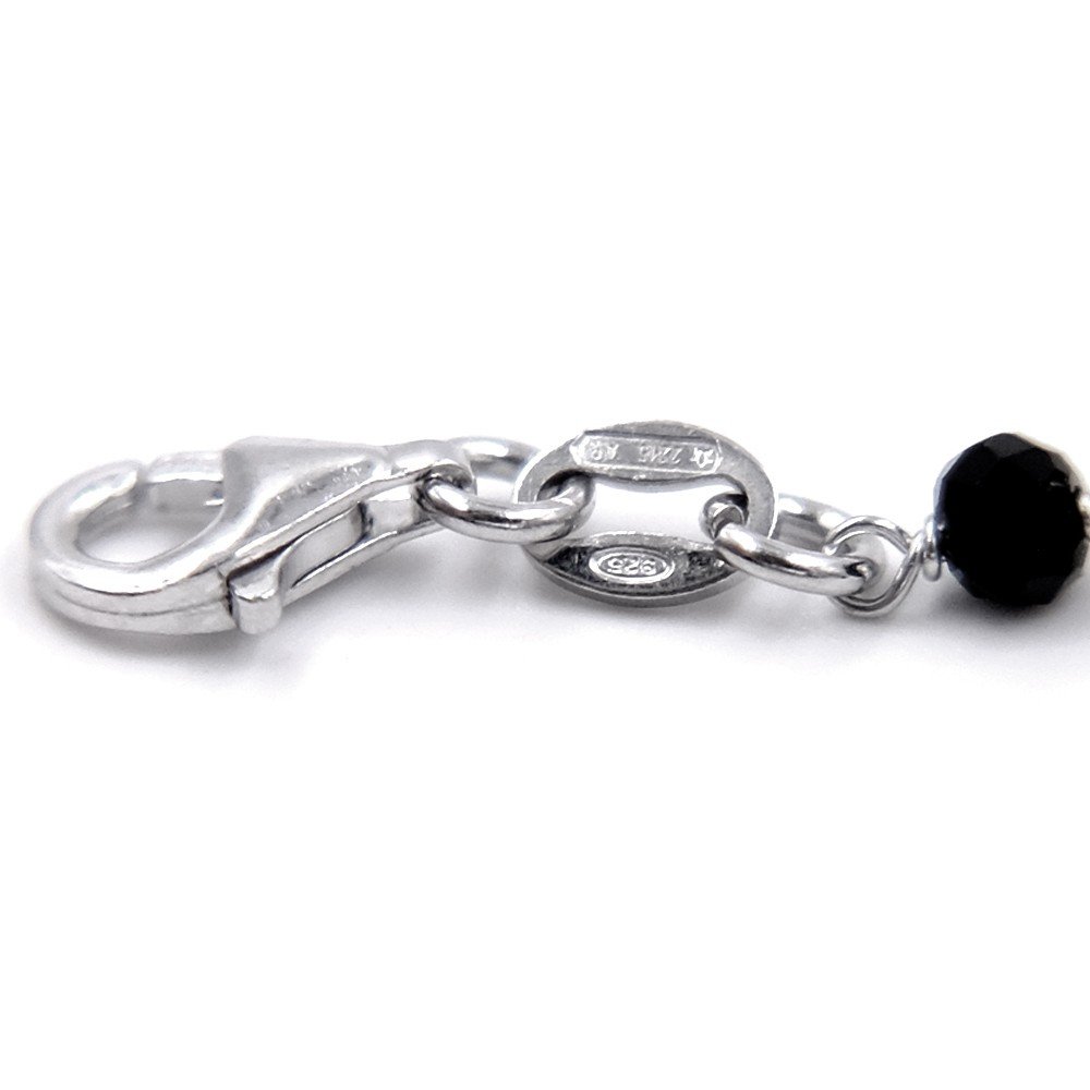 Bracciale Rosario Tau in Argento 925 e Zirconi Neri