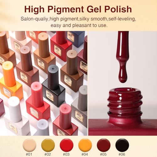 Set de 6 esmaltes en gel 12ml colores cálidos miniatura 2