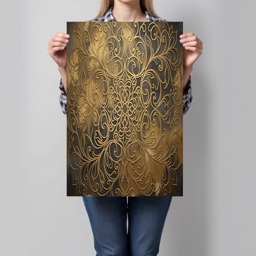 Cuadros de arte de pared modernos en relieve bronce para decorar el salon con estilo nórdico