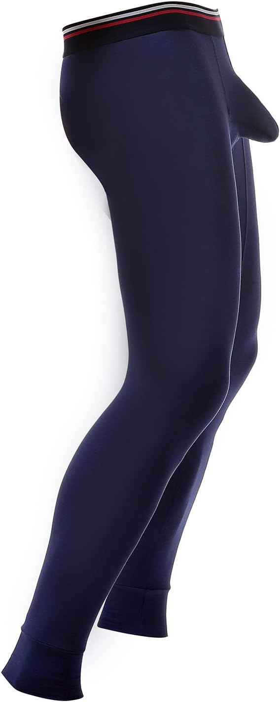 Ouruikia Men's Thermal Underwear Pants Thermal Bottoms Long Johns Bottoms with Separate Pouch