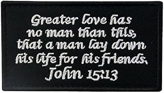 Tactical John 15:13 BNW Patch Combat Badge Morale Applique Embroidered Fastener Hook & Loop Emblem