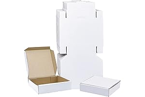 KBG Small Shipping Boxes 4X4X1 inch,White Corrugated Cardboard Mailers for Business,50 Pack...