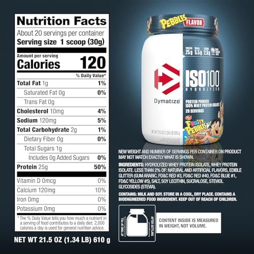 Image of Bundle of Dymatize Performance Protein Shake, Fruity Pebbles (12 pack) + ISO100 Whey Protein Powder Isolate, Fruity Pebbles (20 Servings)