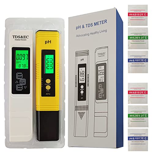 4 in 1 tds ph Meter,EC Temperature Meter, PPM Meters,TDS Water Tester for tap Drinking Water,Digital PH Pen lab pH Tester for Water hydroponics Aquarium Pools Spas