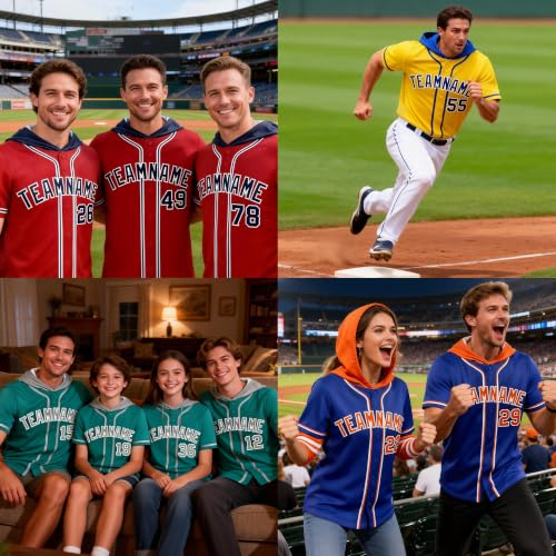 Jersey de béisbol personalizado con capucha KXK para hombres, mujeres y niños miniatura 2