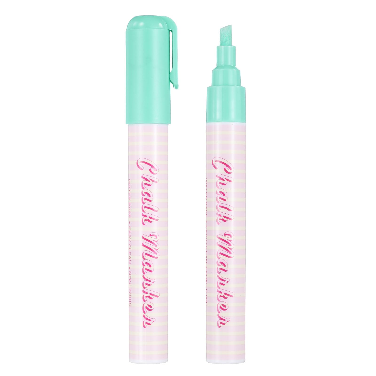 PATIKIL Liquid Chalk Markers 6mm, 2 Pcs Chalkboard Markers, Dry Erase Chalk Pens with Erasable Wide Fine Tip Wet Erase for Chalkboard Windows Blackboard Car Mirror Glass, Ice Green
