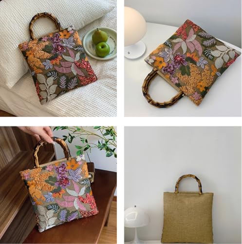 Bolso Tote bordado con lentejuelas floral de mujer miniatura 4