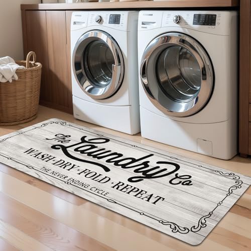 Image of Pauwer Laundry Room Rug Runner 20 inchx60 inch, Non Slip Waterproof Laundry Mat