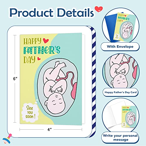 Flyab First Fathers Day Card For New Dad From Baby Funny Fathers Day Greeting Card For First Time Dad Father To Be New Dad Daddy Happy 1St Fathers Day Card With Envelope For Husbands From Wife #TOP6