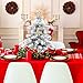 KOIUEYW Mini Christmas Tree Prelit, Small Artificial Christmas Tree with Lights, Pre Lit Little Decoration for Table Top Home Cafe Office, Snow Flocked